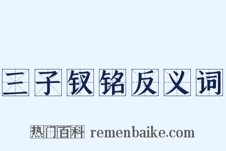 三子钗铭反义词是什么意思的图片